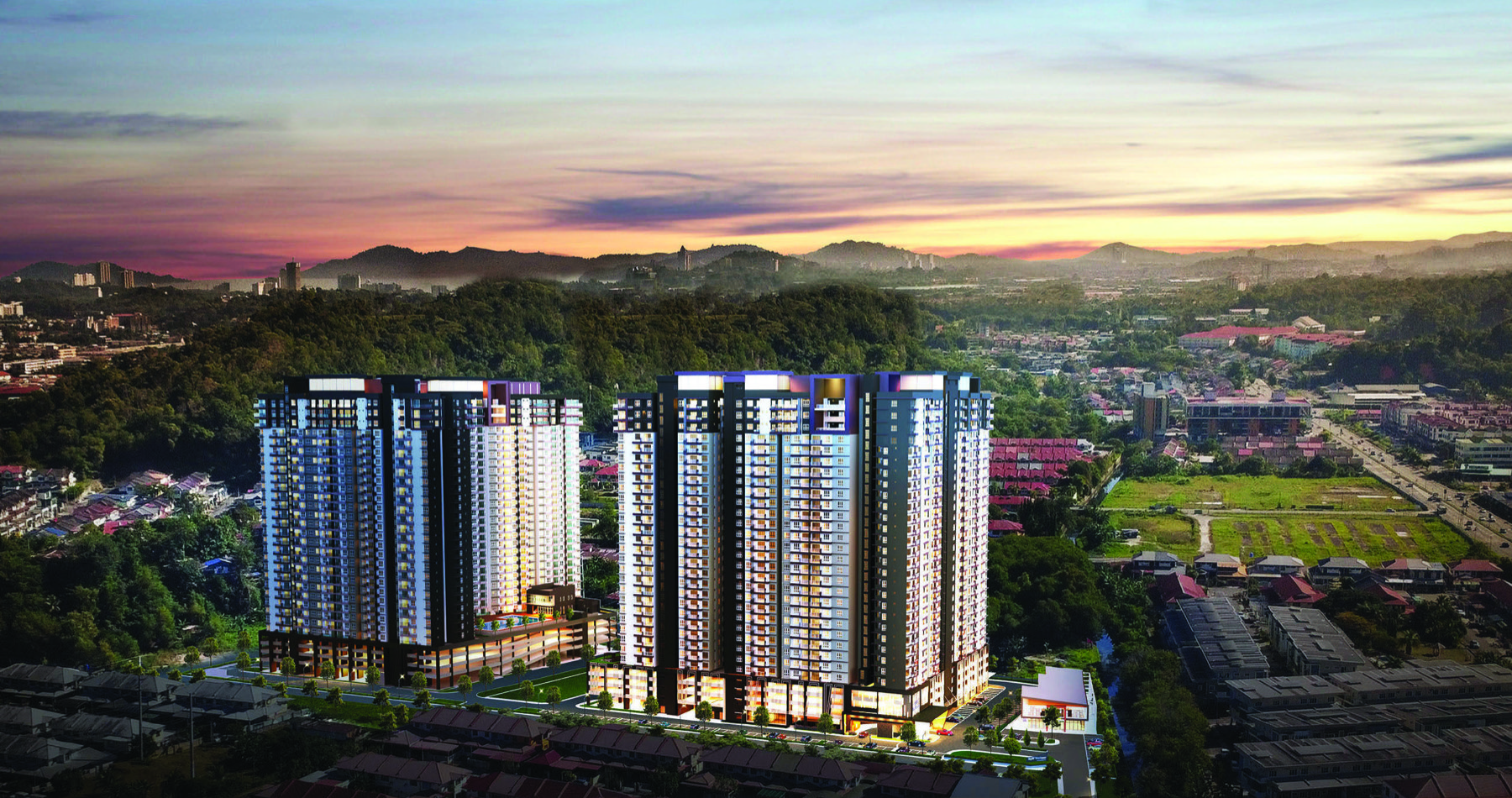 Penampang Bundusan 一带住宅发展景观